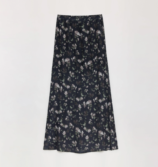 "Gallery Dusse" Vintage Print Straight Draped Skirt-5