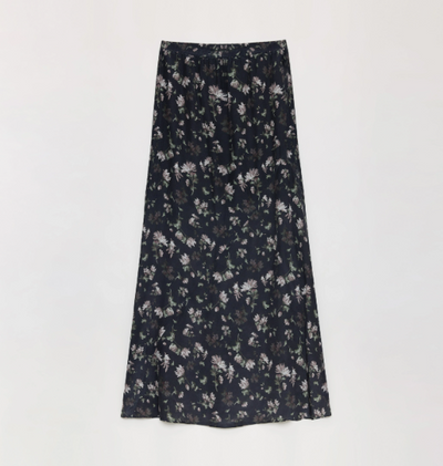 "Gallery Dusse" Vintage Print Straight Draped Skirt-5