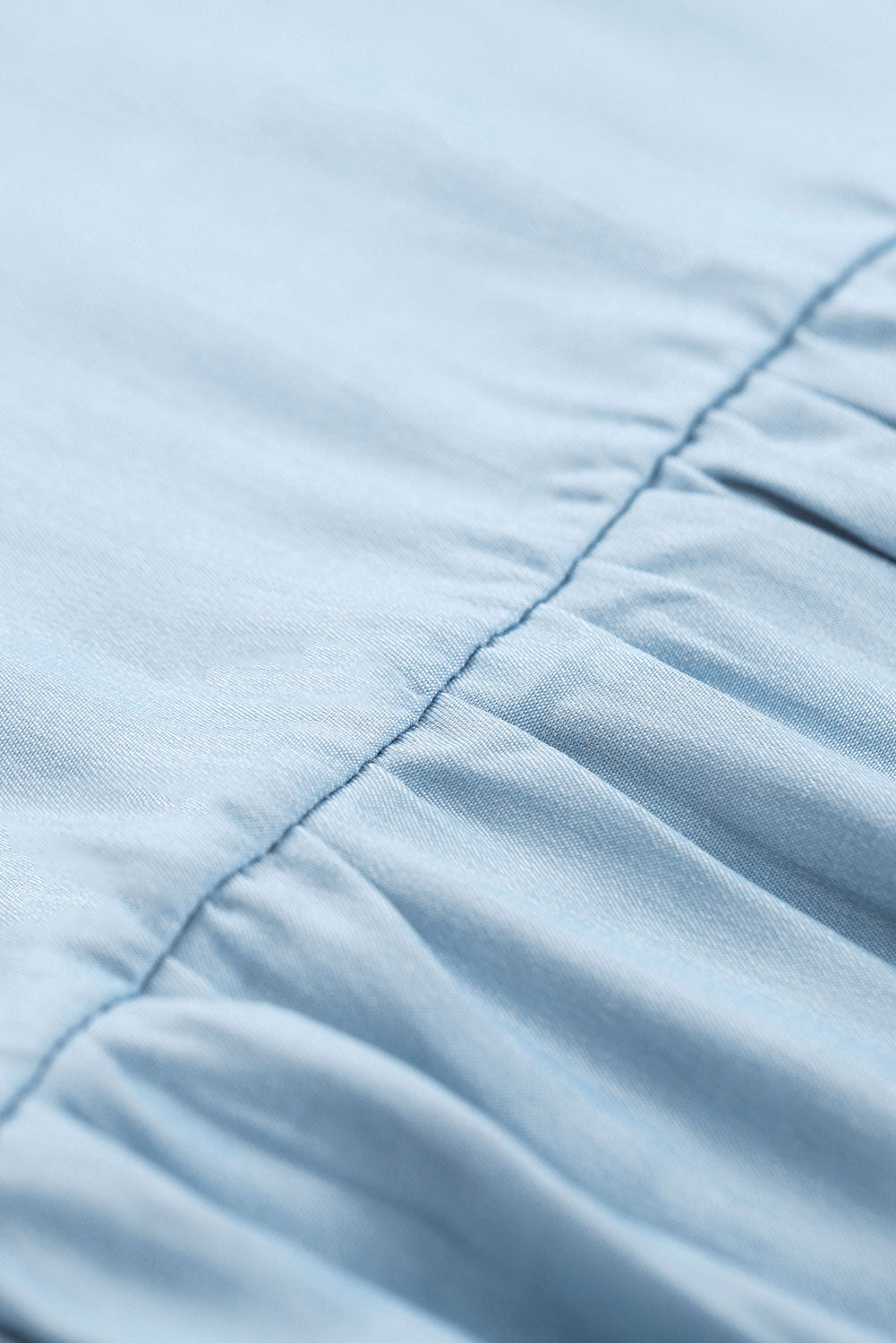 Ellis Flutter Sleeve Ruched Denim Casual Dress