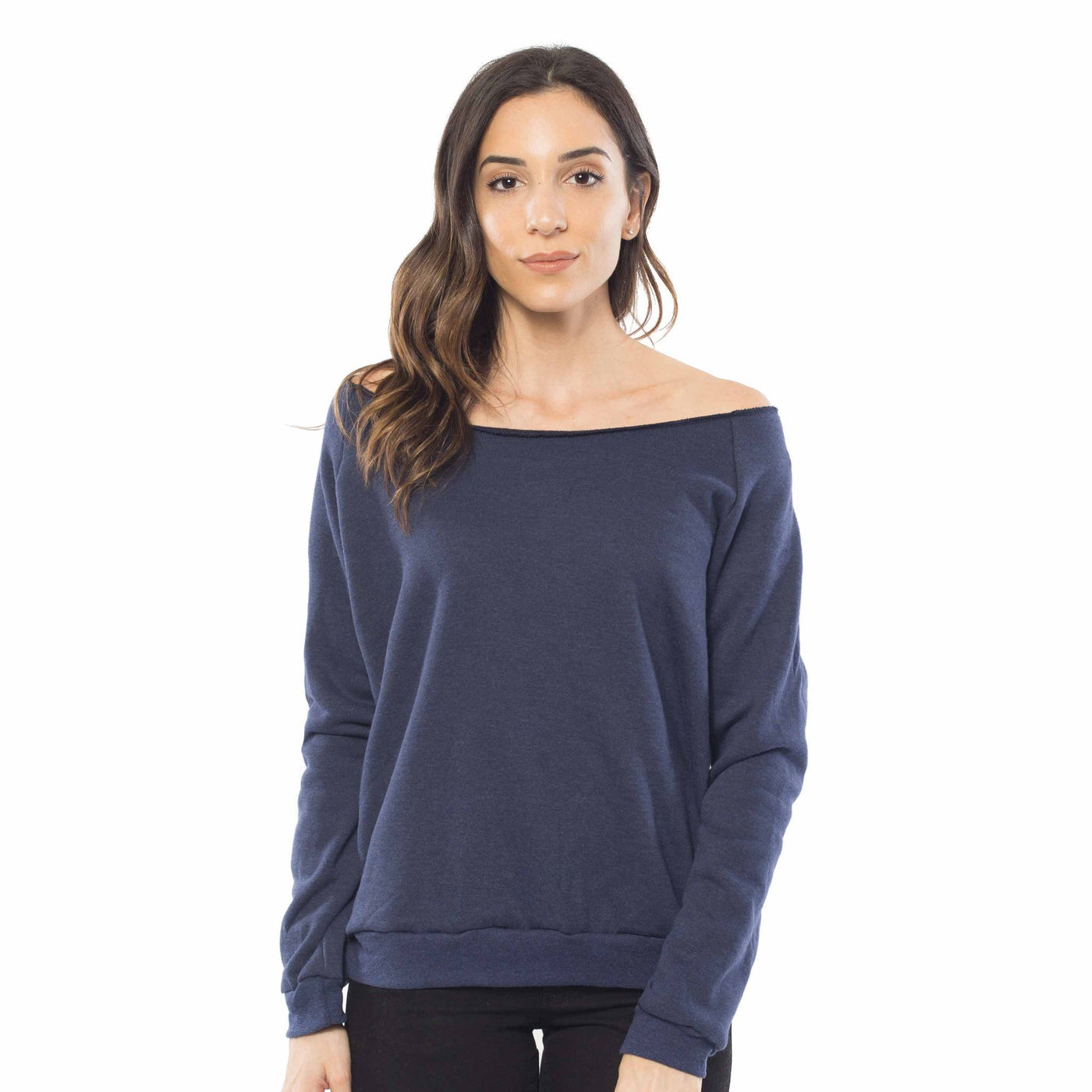 6007 - Women's Fleece Off Shoulder Pullover Sweatshirt