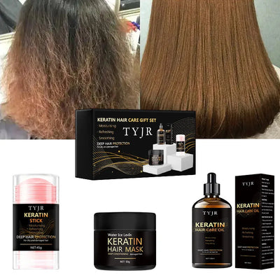 Keratin Hair Mask and Conditioner Set for Smooth Hair