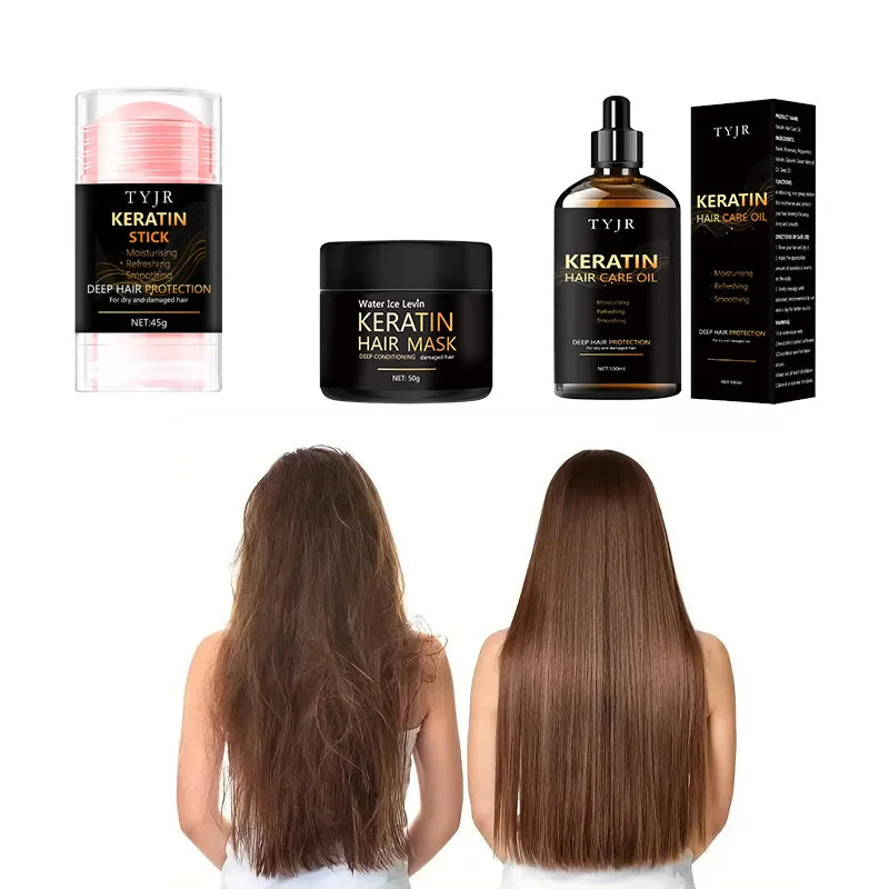 Keratin Hair Mask and Conditioner Set for Smooth Hair