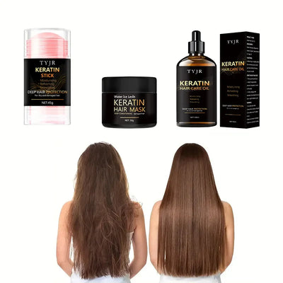 Keratin Hair Mask and Conditioner Set for Smooth Hair