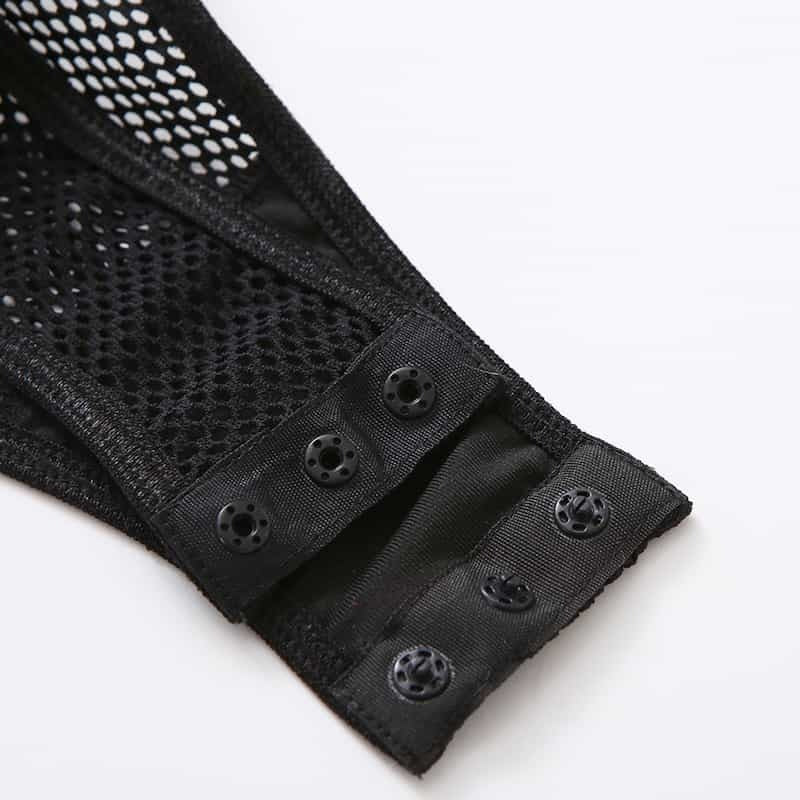 See Through Black Mesh Bodysuit Crotch