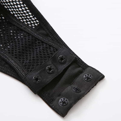 See Through Black Mesh Bodysuit Crotch