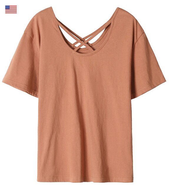 Basic Letter Print Women Crop Tops T-shirts