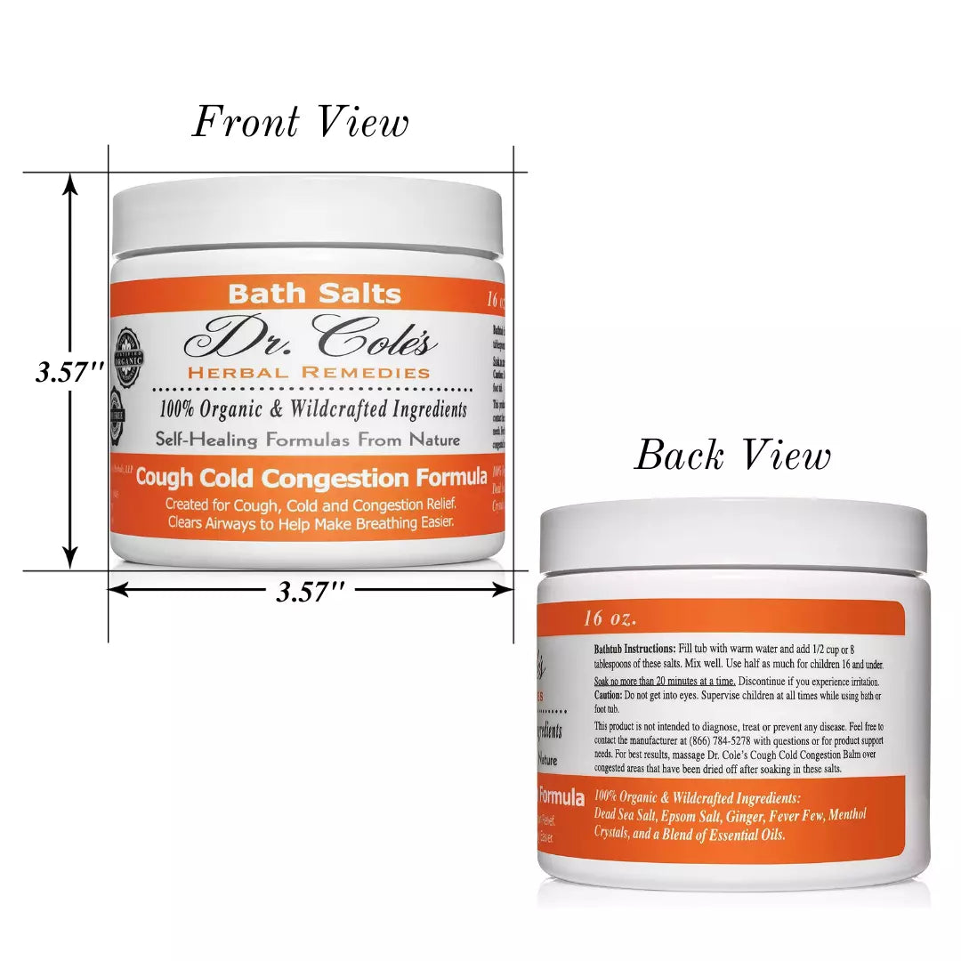 Dr. Cole's Organic Cough Cold Congestion Bath Salts SixPak