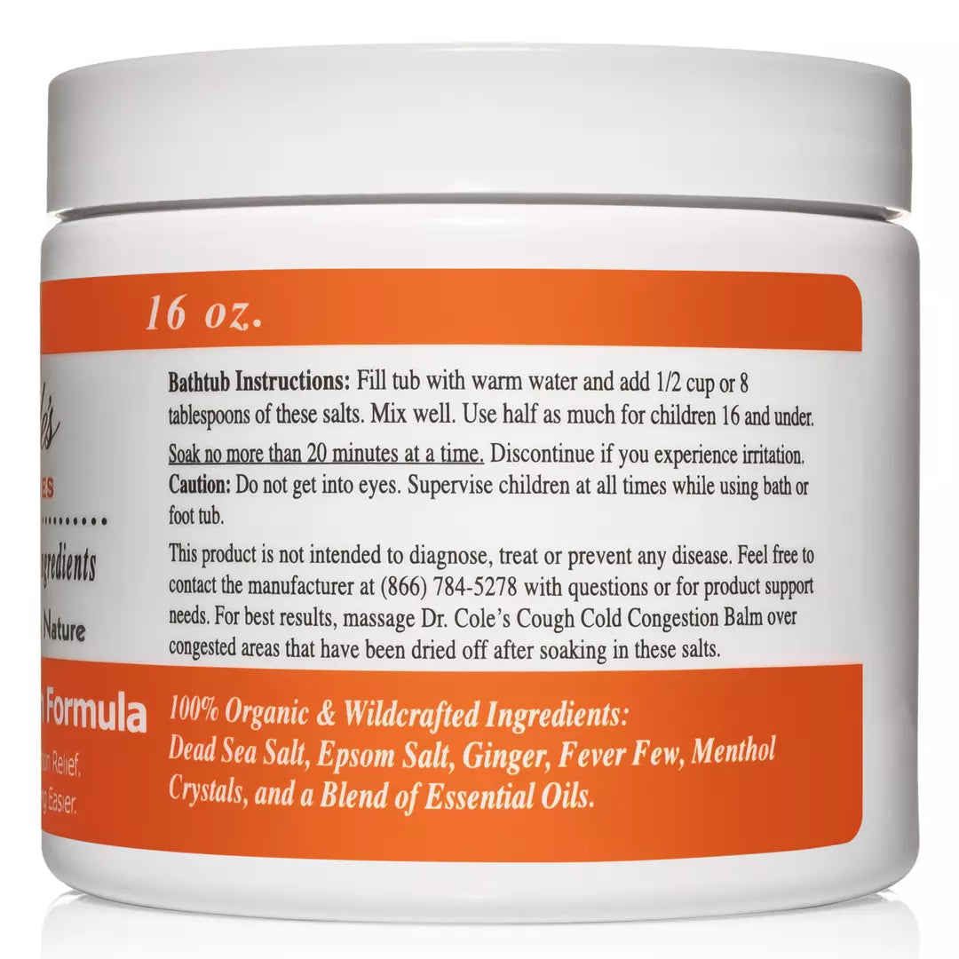 Dr. Cole's Organic Cough Cold Congestion Bath Salts SixPak