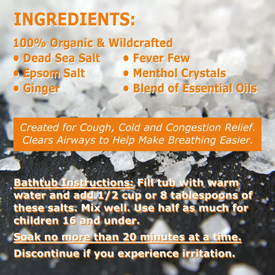 Dr. Cole's Organic Cough Cold Congestion Bath Salts SixPak