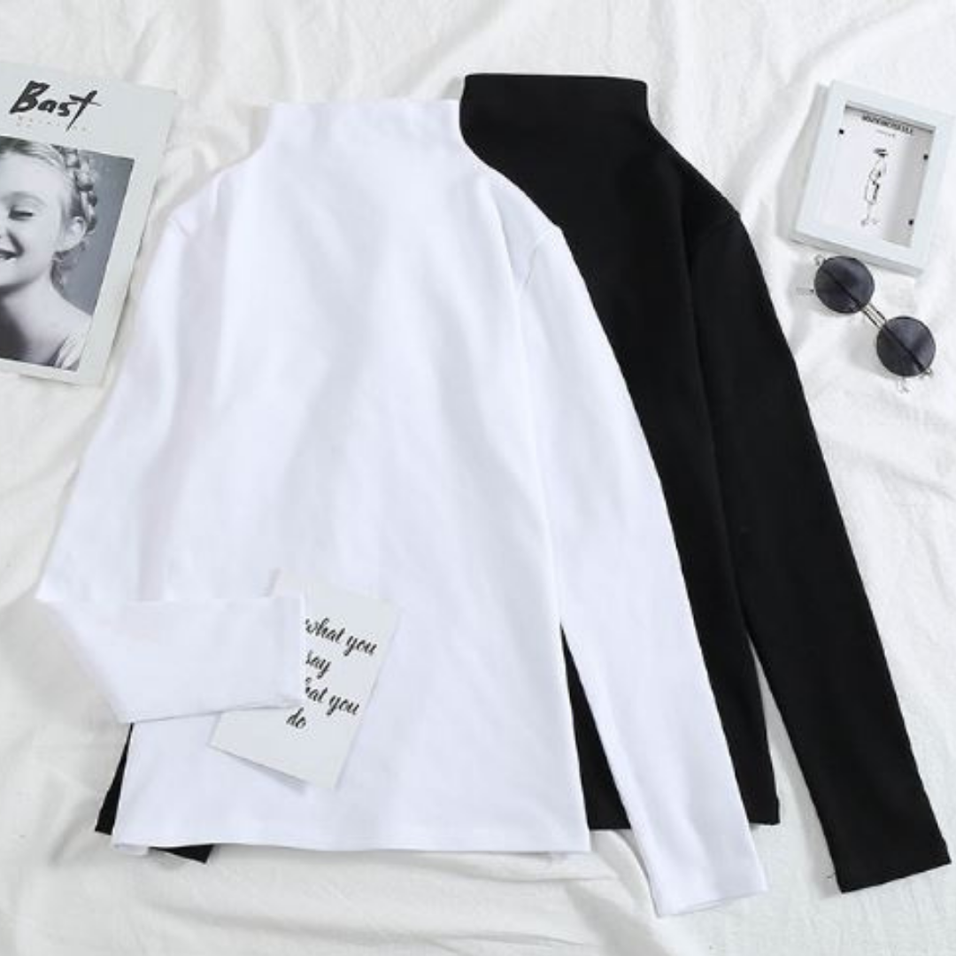 T-Neck Top Stylish Modern Knit Shirt