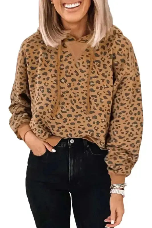 Leopard Cropped Hoodie