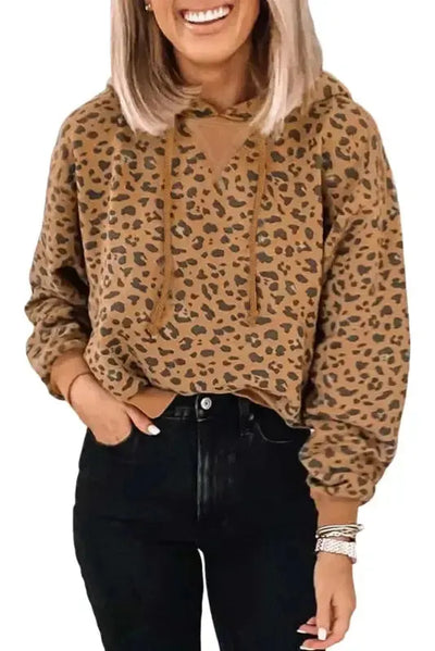 Leopard Cropped Hoodie