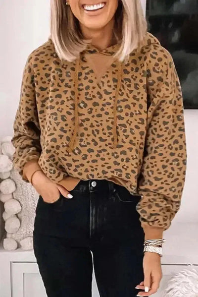 Leopard Cropped Hoodie