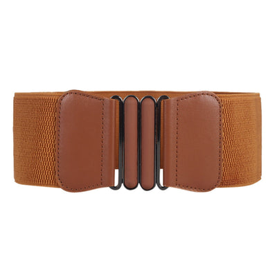 Stretch Wide Waist Belts Metal Buckle