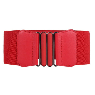 Stretch Wide Waist Belts Metal Buckle