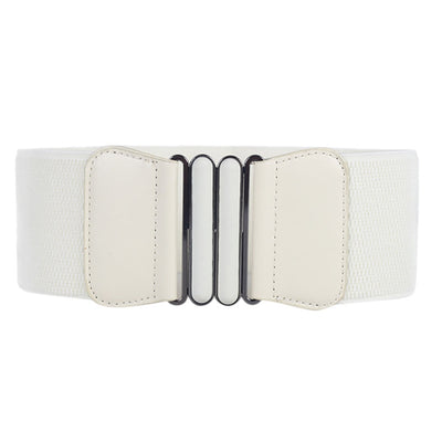 Stretch Wide Waist Belts Metal Buckle
