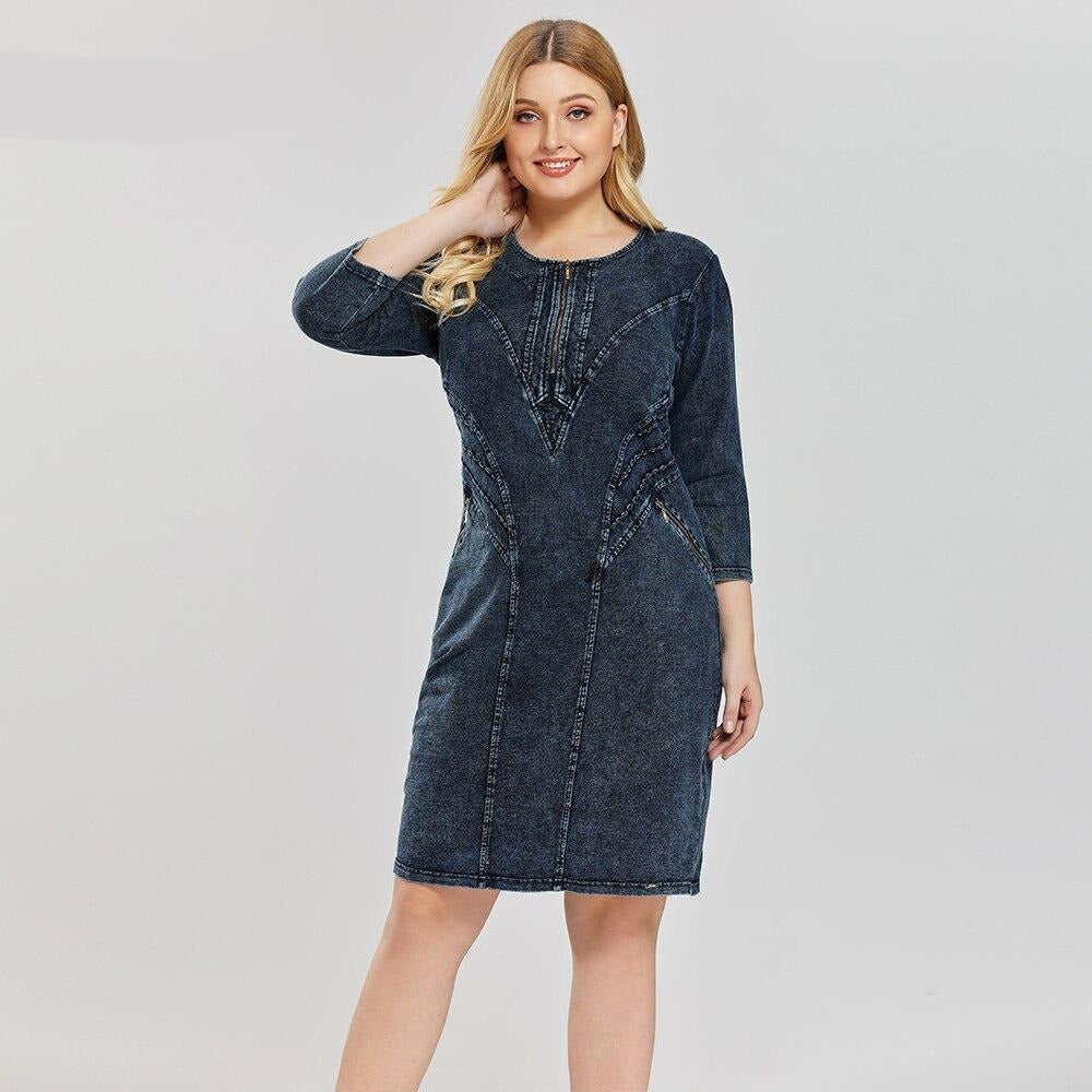 Women's Plus Size Fashion Denim Dress