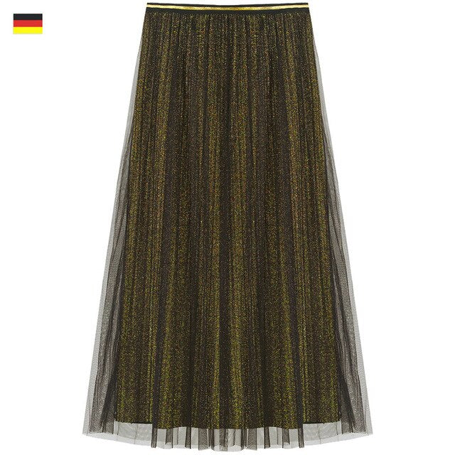 Local Delivery Contrast Mesh Women Skirts