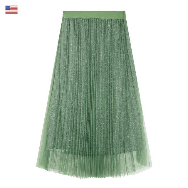 Local Delivery Contrast Mesh Women Skirts