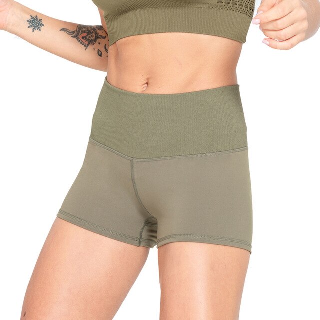 Seamless Yoga Shorts Solid Sports High Elastics