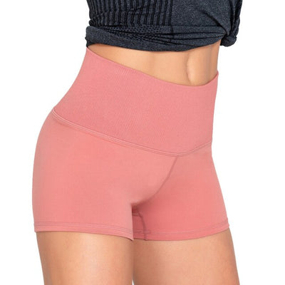 Seamless Yoga Shorts Solid Sports High Elastics