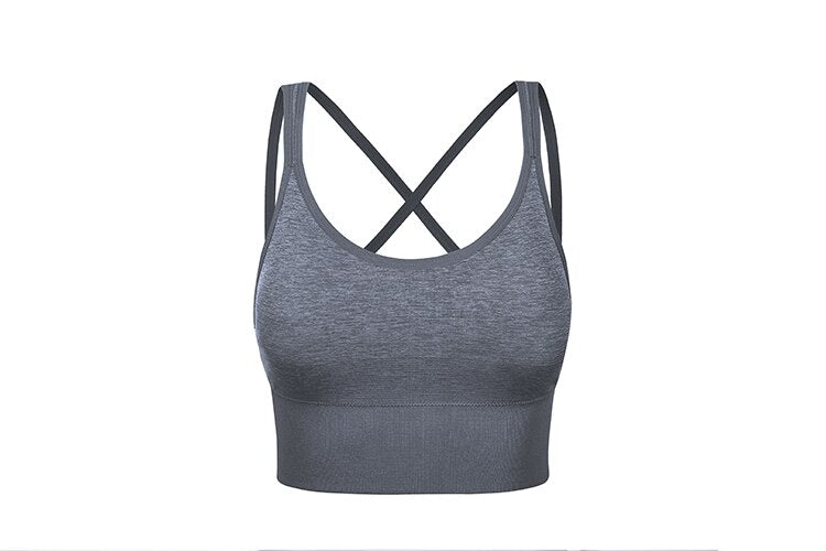 Strappy Sexy Longline Sports Bra Crop Tops