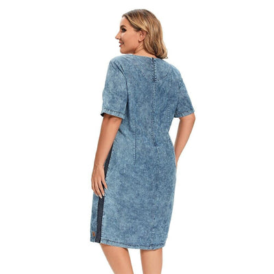 Women's Plus Size Denim Dress Summer Slim Fit
