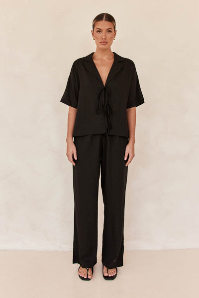 Black Linen Co ord set 