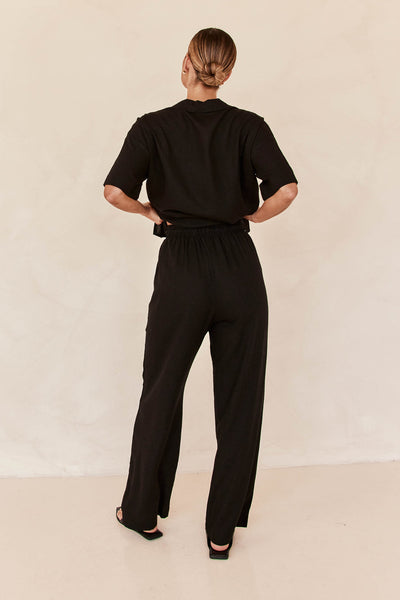 Black Linen Co ord set 