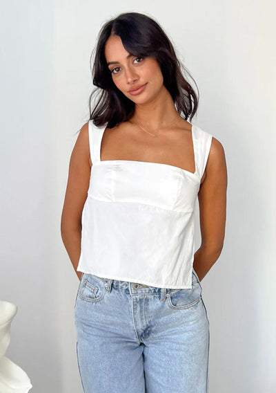 White Cotton Top | Cotton Top | Crop Top | Summer Top | Backless Top-4